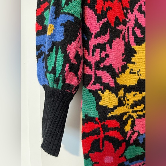 NEW FARM Rio Tropical Garden Sweater Dress Turtleneck Size M - Picture 8 of 13